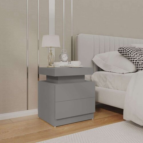 VidaXL noćni ormarić sivi 45 x 35 x 52 od iverice Slike