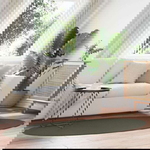  Preproga &amp;#039;HUARTE&amp;#039; Temno zelena 100x200 cm Ovalna Slike