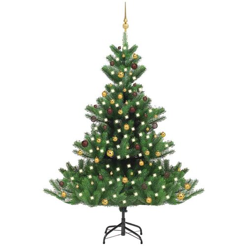  Umjetno drvce kavka&scaron;ka jela LED s kuglicama zeleno 210 cm Cijene