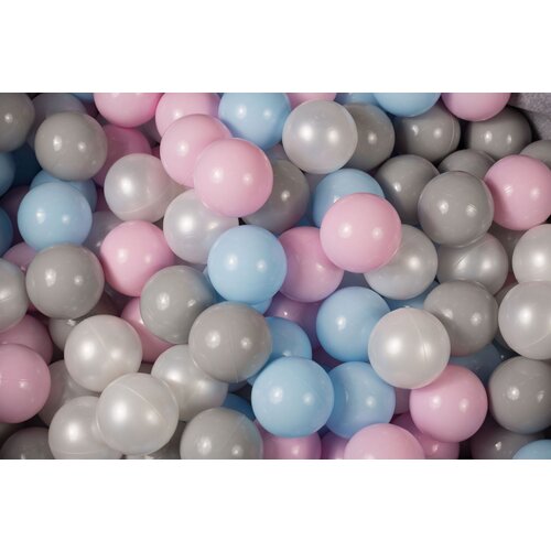MeowBaby Set plastičnih žogic, 7 cm, 300 kos.: Sky Blue/Pastel Pink/Pearl/Grey, (21333582) Cene