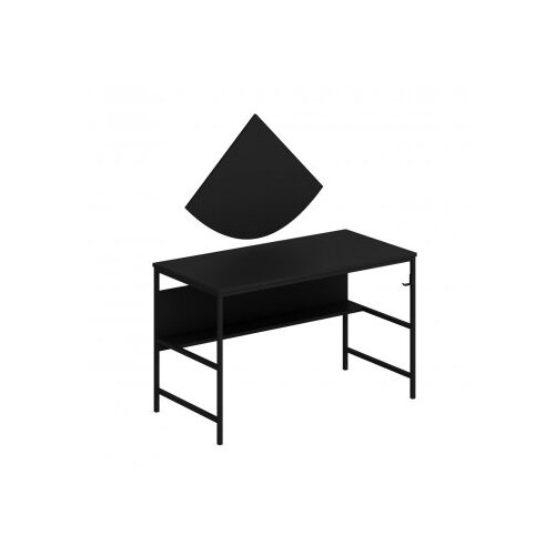 Hanah home Greta Matte 7041 Crni radni sto 120x74x60 cm, Crna Slike