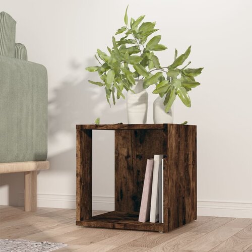 The Living Store Stranska mizica dimljeni hrast 33x33x34,5 cm konstruiran les - Stranska Mizica, (21421407) Slike