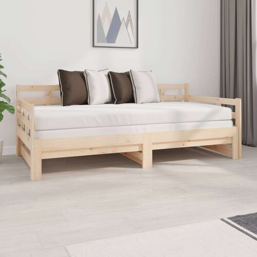 Izvlečna dnevna postelja trdna borovina 2x(90x190) cm, (20787878) Slike