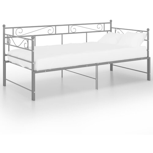 vidaXL Izvlečni posteljni okvir siv iz kovine 90x200 cm, (20646287) Cene