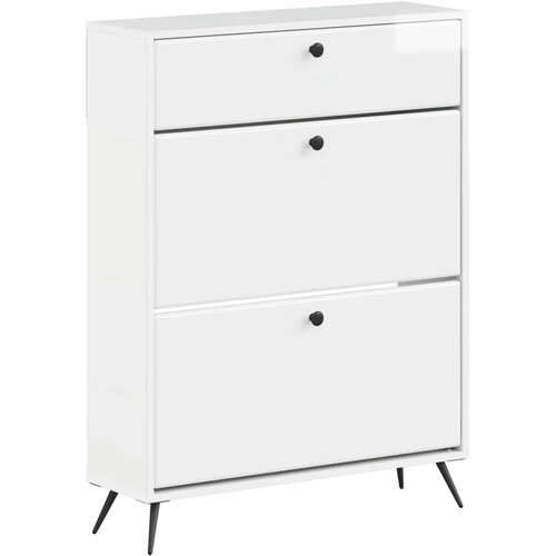  Ormar za cipele BREDA 78 x 24 x 103 cm Konstruirano drvo - Bijela visokog sjaja Slike