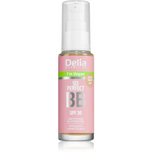 Delia Cosmetics BB So Perfect matirajoča BB krema z vlažilnim učinkom odtenek 03 Dark 30 ml