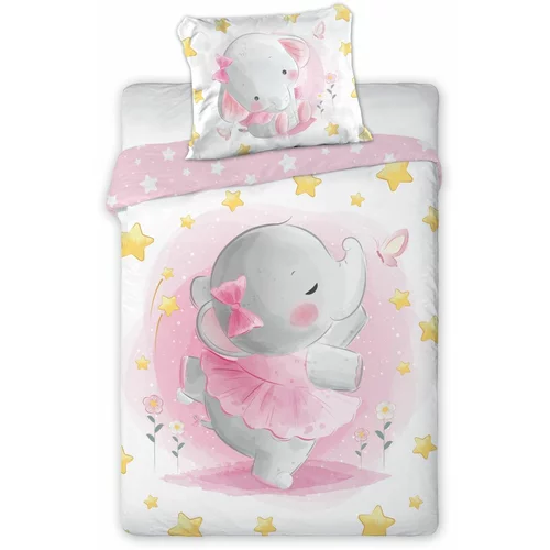 Faro posteljnina 2-delna Cuddles slonček pink