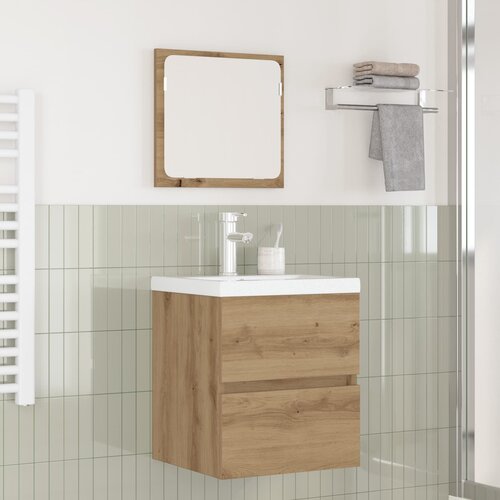  Set namje&scaron;taja za kupaonicu 2 pcs Umjetnički hrast i bijela Cijene