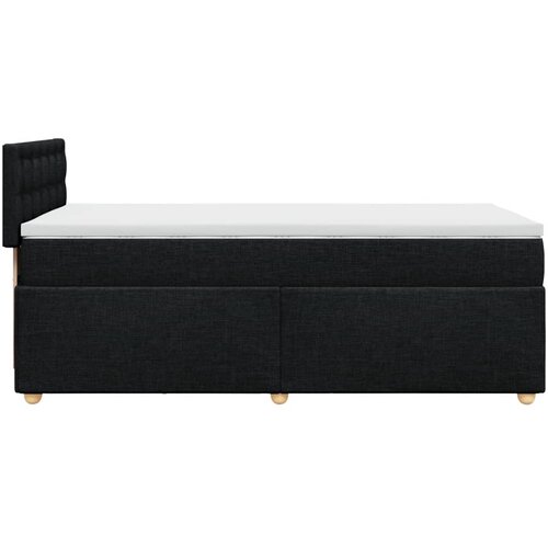  Krevet s oprugama i madracem crni 100 x 200 cm od tkanine Slike
