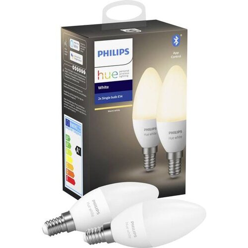 Philips HUE žarulja, E14, topla bijela, 6W, BT, 2x Slike