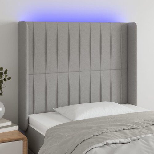  LED uzglavlje svjetlosivo 83 x 16 x 118/128 cm od tkanine Cene