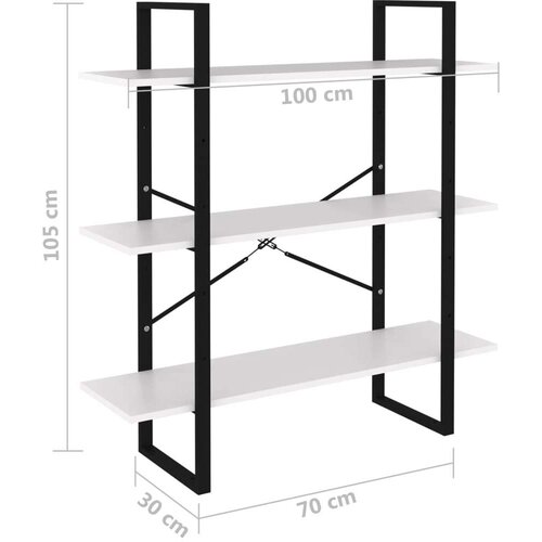 VidaXL Knjižna omara bela 100x30x105 cm iverna plo&amp;scaron;ča Slike