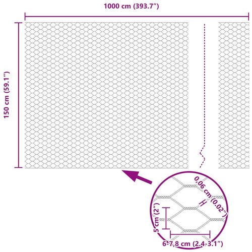 VidaXL Heptagonalna Ograda 1,5x10 m Vruće Pocinčani Čelik Slike