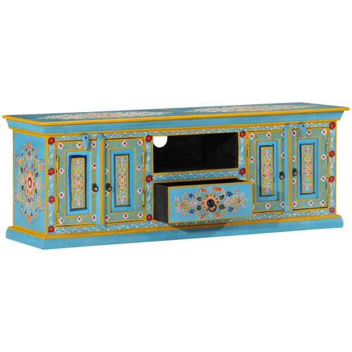Maison Chic TV omarica - TV stojalo - Televizijska omarica modra 110x30x40 cm trden mangov les, (21698889) Slike