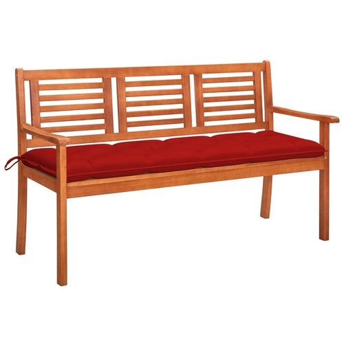  The Living Store Vrtna klop za 3 osebe z blazino 150 cm trden evkaliptus - Klop, (21470562) Slike
