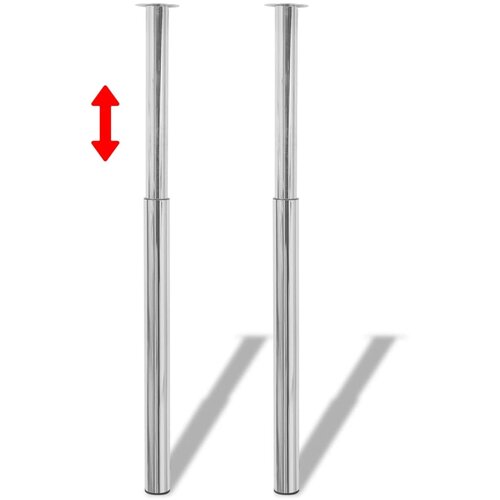 vidaXL 2 Teleskopske Noge za Stol Krom 710 mm-1100 mm Cijene