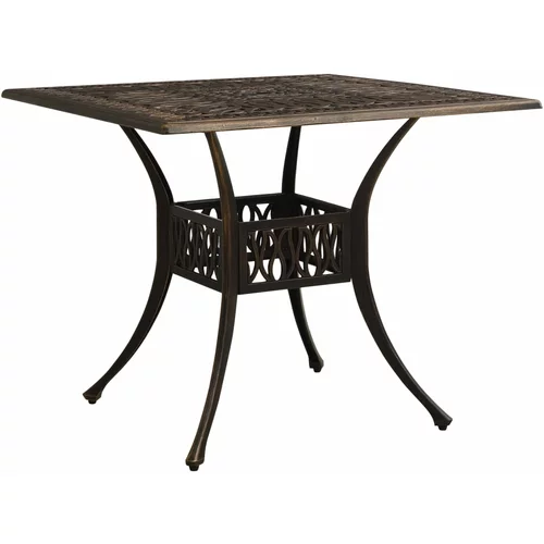 vidaXL Vrtni stol brončani 90 x 90 x 73 cm od lijevanog aluminija