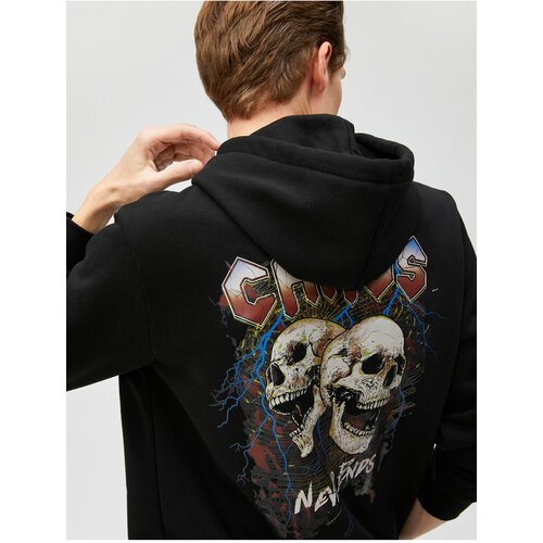 Koton Hooded Sweatshirt Skull Printed Long Sleeve Slike