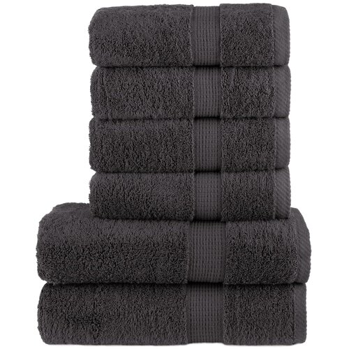vidaXL 6-dijelni vrhunski set ručnika antracit 600 gsm 100 % pamuk Cijene