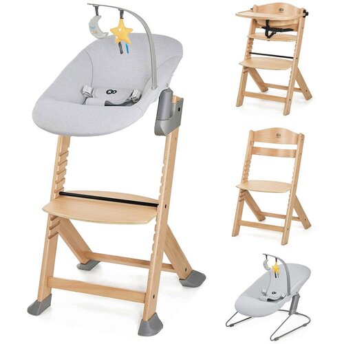 Kinderkraft hranilica Enock wooden + njihaljka Calmee siva Cene