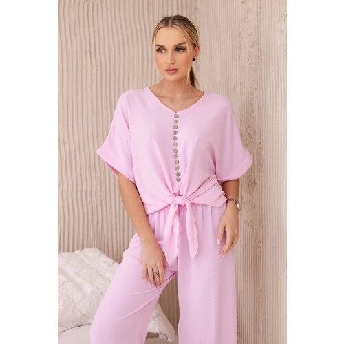 Kesi Women&amp;#039;s set blouse + trousers - light pink Slike