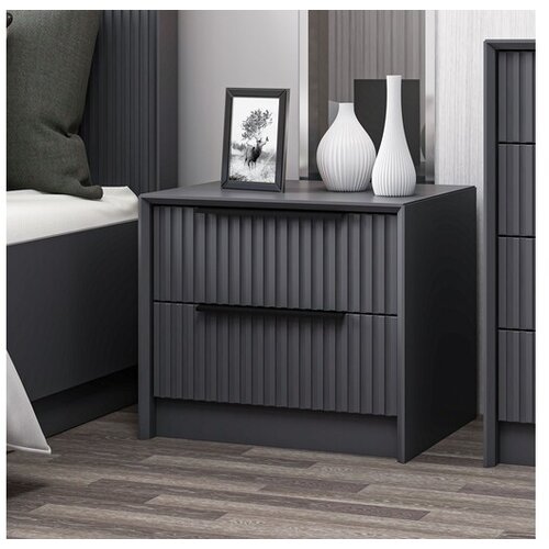Hanah home Noćni ormarić Kale Luxe Soft, 45x53x45 cm, Antracit Cene