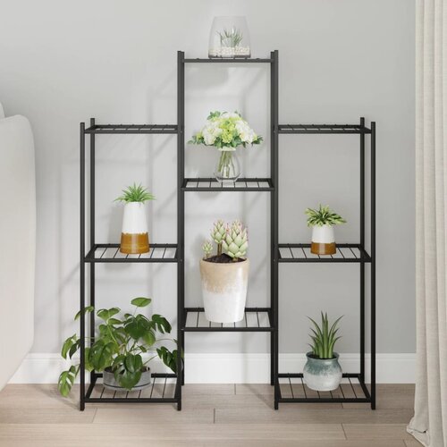 vidaXL Stojalo za rože 83x25x100 cm črno železo Cene