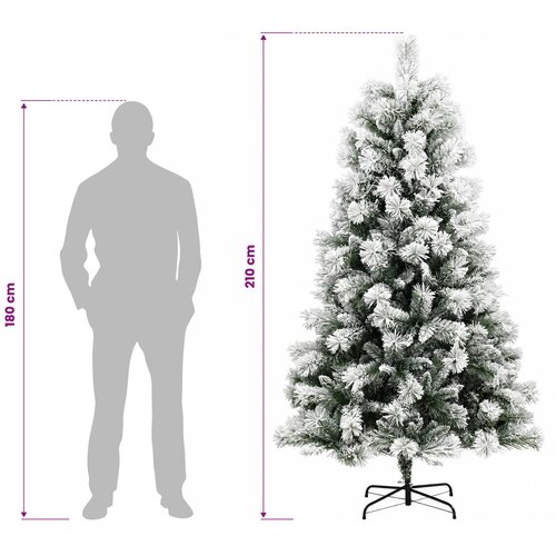  Umjetno božićno drvce s nogom 210 cm PVC i metal Slike