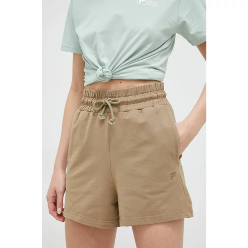 Fila Kratke hlače za žene, boja: smeđa, glatki materijal, visoki struk
