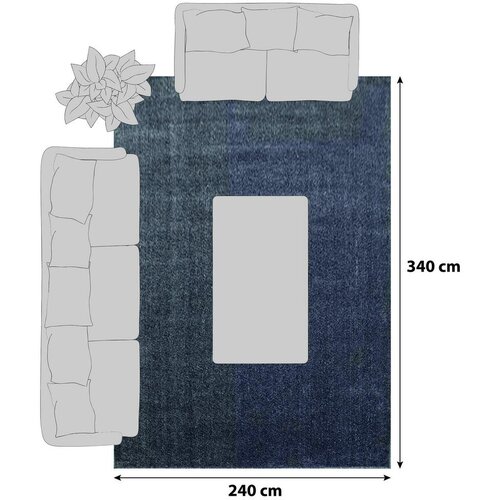 Novel Preproga Z Visokim Florom Ata, Siva, 240x340cm Slike