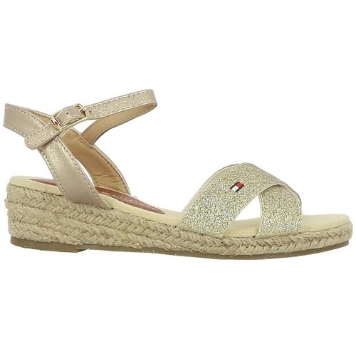 Tommy Hilfiger Sandali &amp;amp; Odprti čevlji WEDGE ROPE SANDAL Pozlačena Slike