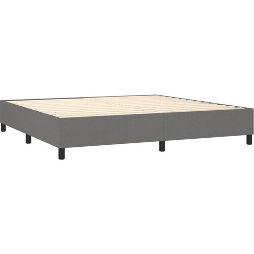  Krevet box spring s madracem LED tamnosivi 200x200 cm tkanina Slike