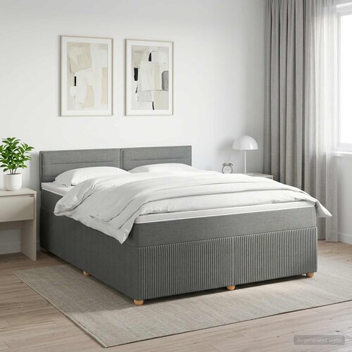  Boxspring krevet s madracem Tamnosiva 180 x 200 cm Tkanina Cijene