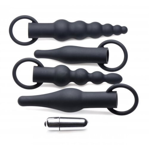 Master Series 4 delni set analnih čepov z mini vibratorjem Cene