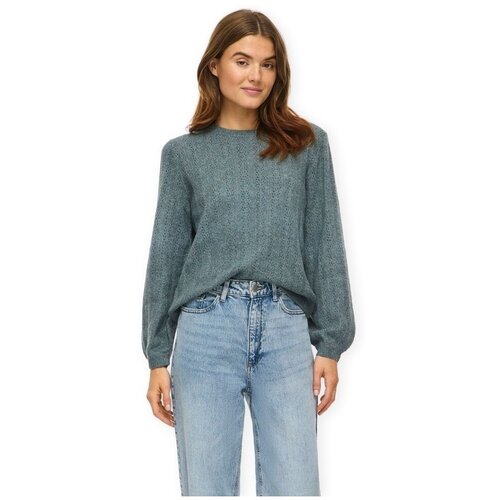 Vila Puloverji Noos Liga Pointelle Knit - Balsam Green Zelena Slike