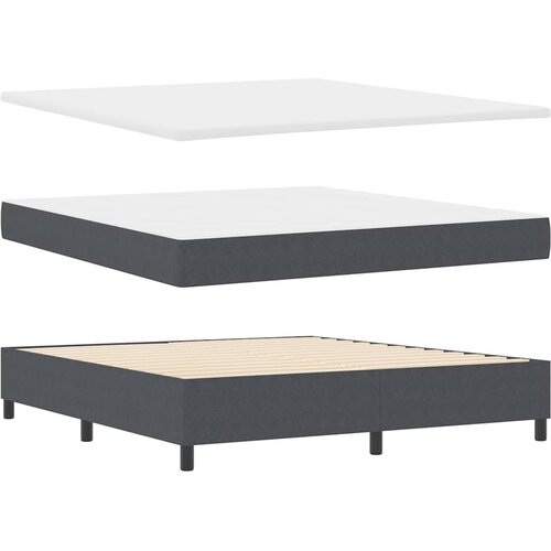 LED Box Spring Krevet Tamno siva i bijela 180 x 200 cm Slike