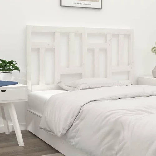  Uzglavlje za krevet bijelo 205 5x4x100 cm od masivne borovine