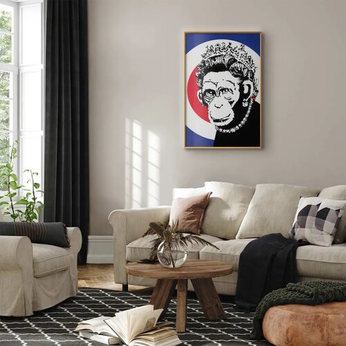 Plakat - Monkey Queen 21x30 Zlatni okvir Slike
