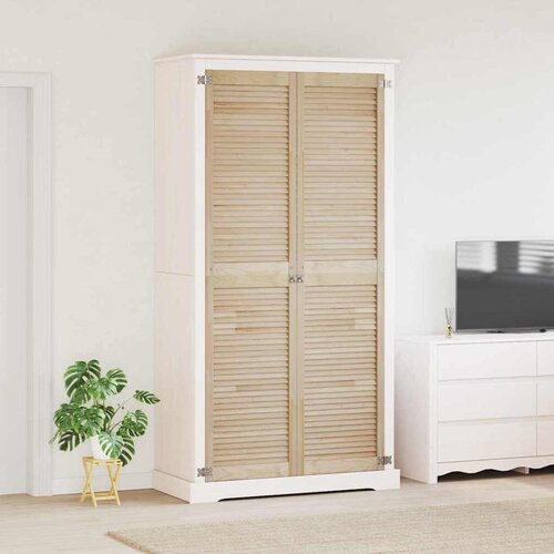 VidaXL Vrata ormara 2 pcs Smeđa 201 x 49.5 x 2.1 cm Masivna borovina Slike