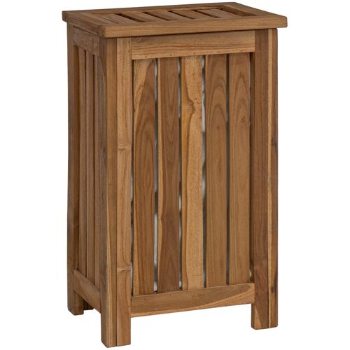 vidaXL Ko&scaron;arica za rublje Prirodna Čvrsto teak drvo - 35 x 25 x 60 cm s platnenom torbom Cijene