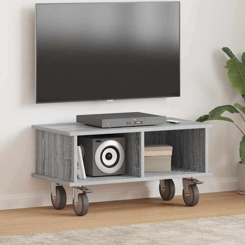 TV stojalo Siva Sonoma 68,5 x 35 x 35 cm Konstruiran les, (5000132592) Cene