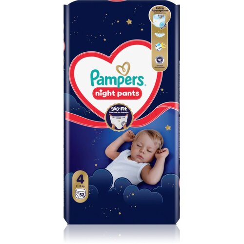 Pampers Night Pants Size 4 jednokratne pelene-gaćice za noć 9-15 kg 52 kom Slike