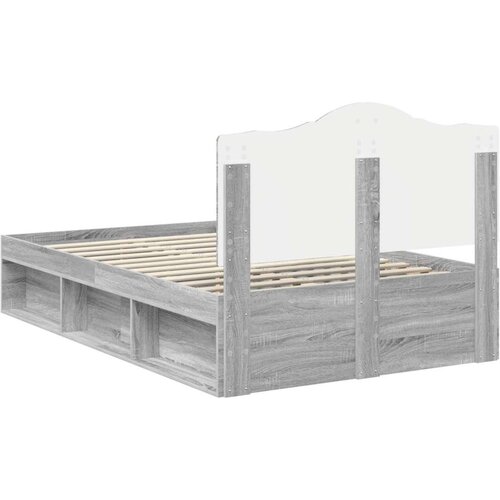  Okvir za krevet s uzglavljem Siva Sonoma 120 x 200 cm Slike