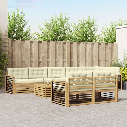  Set vanjskih sofa 9 kom. Bijela i krem Poliester 79 x 79 x 37 cm Cene
