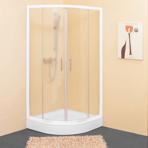 Kolpa San KOLPA-SAN polkrožna tu&amp;scaron; kabina 90x90 cm SQ LINE TKP 90/CH beli profili 511090 Slike