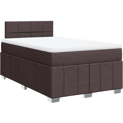 vidaXL Box spring postelja z vzmetnico temno rjava 120x190 cm blago, (21321222) Cene