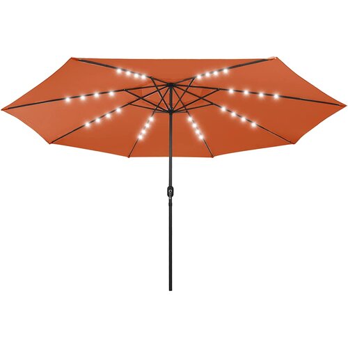  Vrtni suncobran s LED svjetlima 400 cm terakota Slike