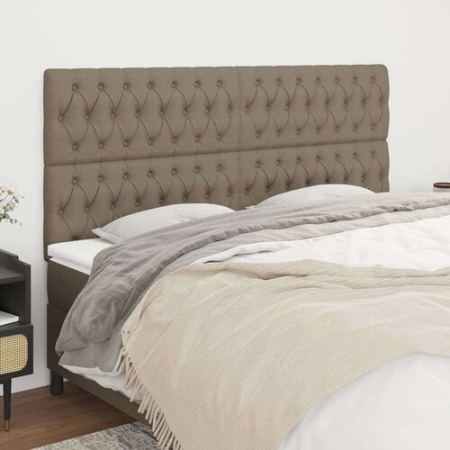  Posteljno vzglavje 4 kosa taupe 90x7x78/88 cm blago, (20952447) Slike