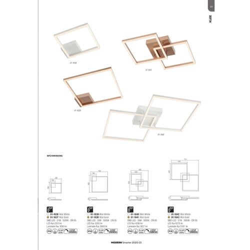  Redo 01-1638 - LED prigu&amp;scaron;iva plafonska svetiljka KLEE LED/30W/230V 45x45 cm bela Slike