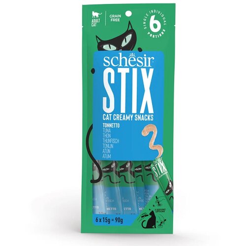 Schesir Poslastica za mačke Stix Creamy, Tuna, 6x15g Slike